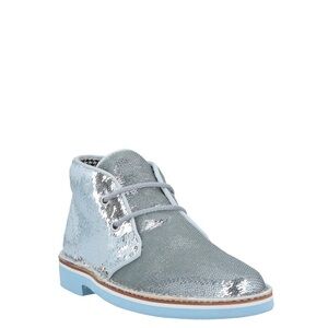 Sparkle Alert! Italian silver sequins ancle boots size 10 US